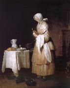 Jean Baptiste Simeon Chardin To the recovery nurses eating food sick USA oil painting artist